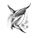 whale and manta tattoo design idea