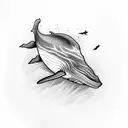 whale and manta tattoo design idea