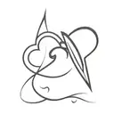 two hearts intersecting and becoming one with the letter J and the letter N incorporated   tattoo design idea