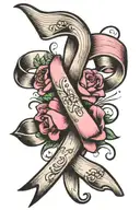 breast cancer ribbon  tattoo design idea
