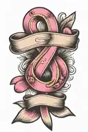 breast cancer ribbon  tattoo design idea