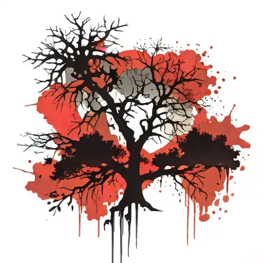 Poison tree silhouette tattoo design idea