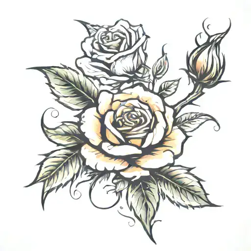 forest fire with rose growing through adversity tattoo design idea