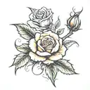 forest fire with rose growing through adversity tattoo design idea
