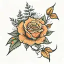 forest fire with rose growing through adversity tattoo design idea
