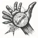 hand reaching for moon. arrows. upside down cross. just wait  tattoo design idea