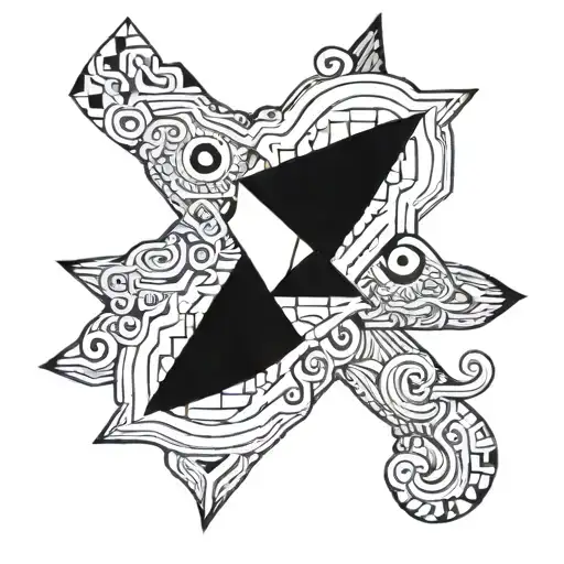 berber symbol into a blackwork tattoo design idea