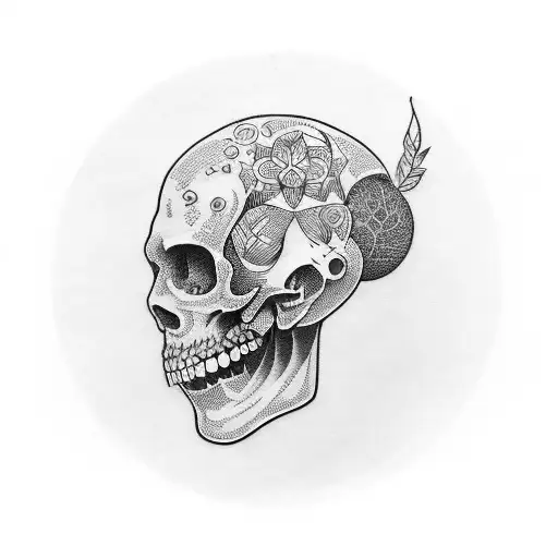 overthinking head  tattoo design idea