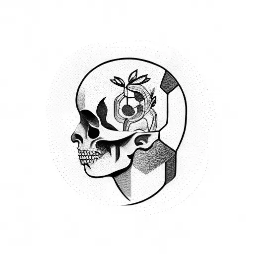 overthinking head  tattoo design idea