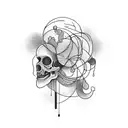 overthinking head  tattoo design idea