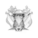 overthinking head  tattoo design idea