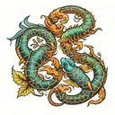 scorpio and pisces sign tattoo design idea