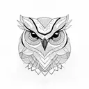 fine line owl tattoo design idea
