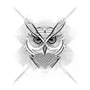 fine line owl tattoo design idea
