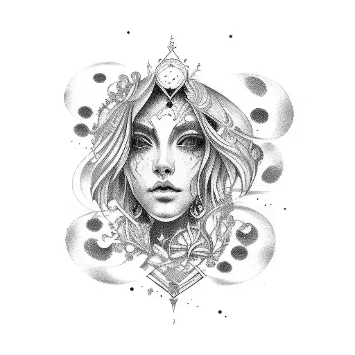 Virgo zodiac tattoo design idea