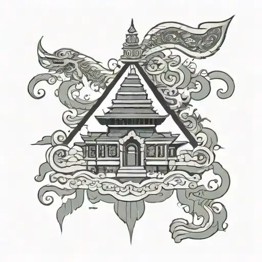 nepalese prayer flag tattoo design idea