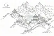 nepal mountain landscape tattoo design idea