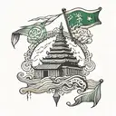 nepalese prayer flag tattoo design idea