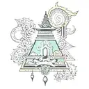 nepalese prayer flag tattoo design idea