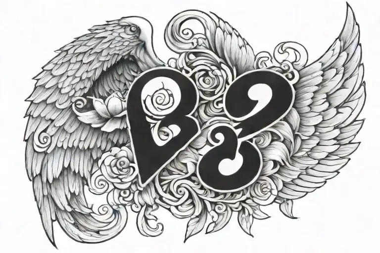 number 888 angel number tattoo design idea