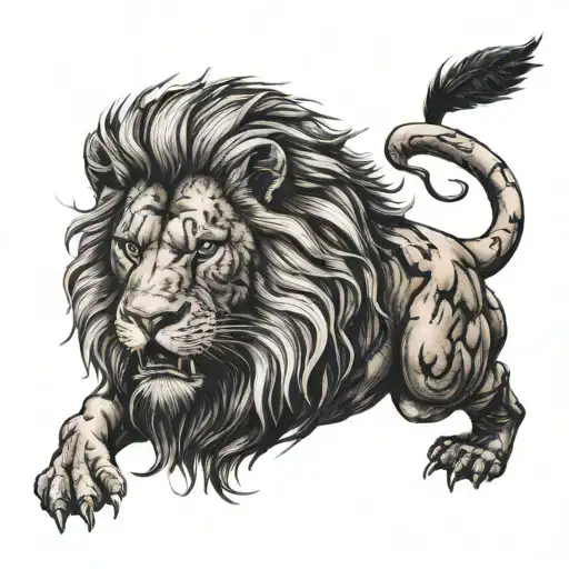 narsimha angry lion tattoo design idea