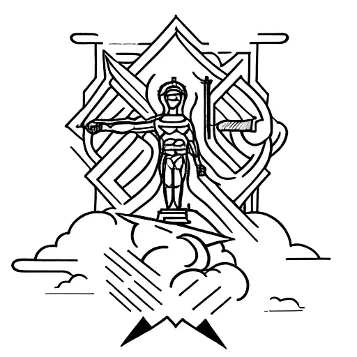 strength and freedom as a sketch and some words tattoo design idea