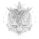 strength and freedom as a sketch and some words tattoo design idea