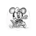 Minnie Mouse with letters B and C  tattoo design idea