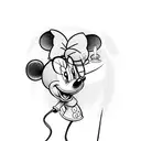 Minnie Mouse with letters B and C  tattoo design idea