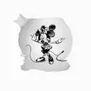 Minnie Mouse with letters B and C  tattoo design idea