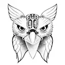 hawk with ladybird  tattoo design idea