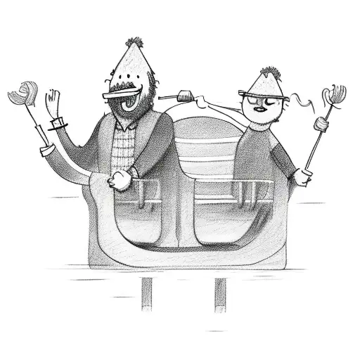 two stick figures having fun on a rollercoaster  tattoo design idea