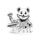 two stick figures having fun on a rollercoaster  tattoo design idea