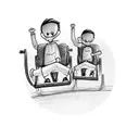 two stick figures having fun on a rollercoaster  tattoo design idea