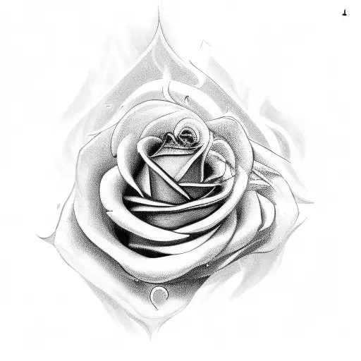 rose tribal smoke  tattoo design idea