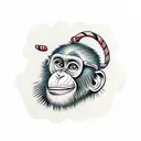 chimp tattoo design idea
