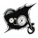 heart shaped speedometer + needle accelerating  tattoo design idea