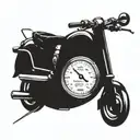 heart shaped speedometer + needle accelerating  tattoo design idea