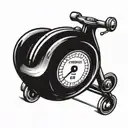 heart shaped speedometer + needle accelerating  tattoo design idea