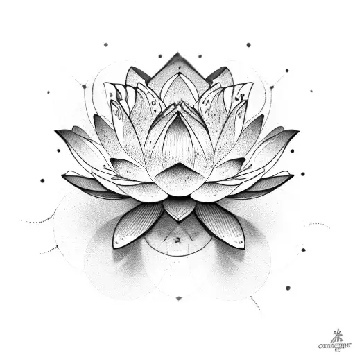combine lotus flower and semicolon butterfly tattoo design idea