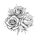 paint brushes and pencils with little flowers or tied up with plants tattoo design idea