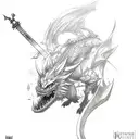 Final Fantasy 7 Buster Sword wrapped around with Dragons tattoo design idea