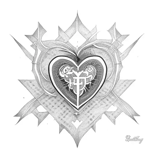 Sacred Heart tattoo design idea