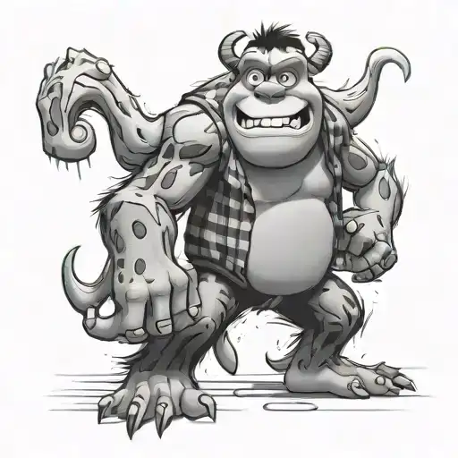 sully monsters Inc aggression mike cowers tattoo design idea