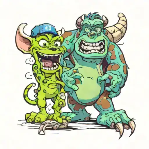 sully monsters Inc aggression mike cowers tattoo design idea