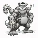 sully monsters Inc aggression mike cowers tattoo design idea