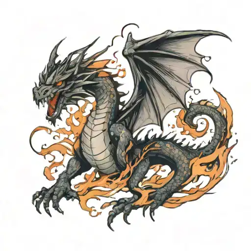 dragon rising from the ashes tattoo design idea
