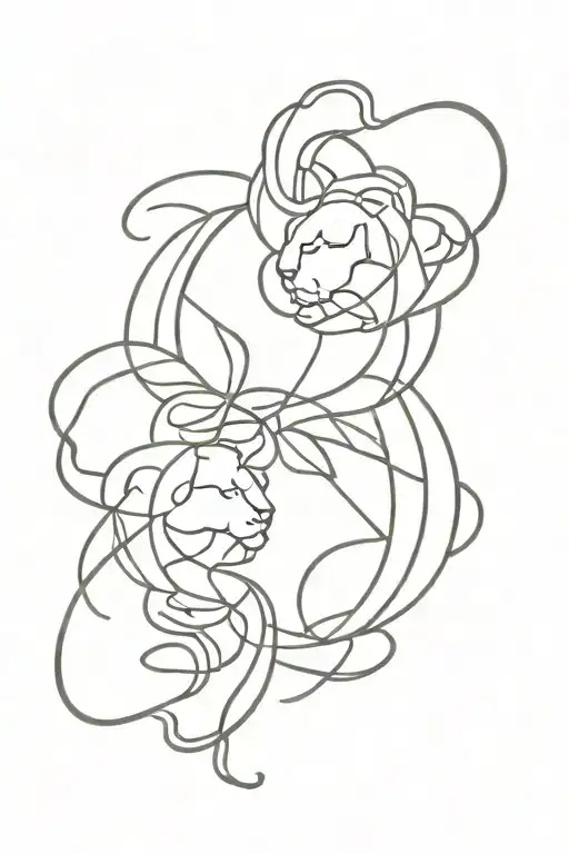 Leo x Gemini zodiac sign tattoo design idea
