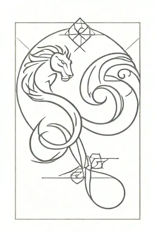 Leo x Gemini zodiac sign combined tattoo design idea