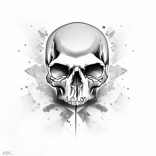 gun skull  tattoo design idea